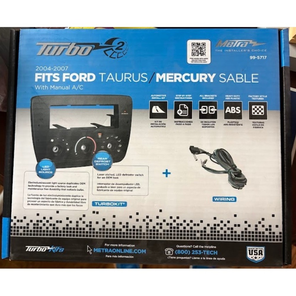 Metra 99-5717 Dash Kit 2004-2007 Ford Taurus Mercury Sable Manual AC Turbo2 Kit
